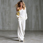 Conjunto Priscilla™ con Blusa Asimétrica de Un Hombro y Pantalón Palazzo