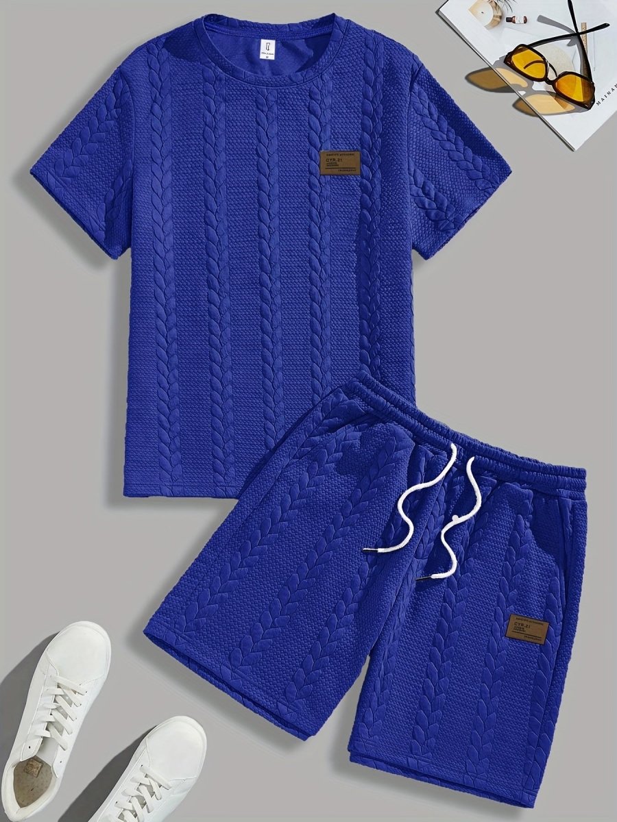 Camiseta de manga curta e shorts com cordão - Marrom, Conjunto de verão